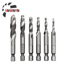 스레드 M3 M4 M5 M6 M8 M10 나사 탭 드릴 비트 HSS 카운터 싱크 디버 미터법 고속 스틸 1/4 퀵 체인지 육각, 01 M3