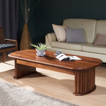 헤즈로 아톤 거실 소파 원형 좌식 원목 티 테이블 좌탁 1200 / 1500, 1200 x 600 x 400mm