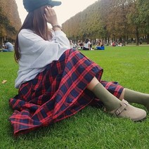 씨엘드파리 체크 치마바지