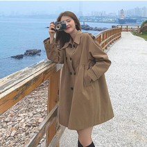 롱 트렌치 코트에 새로운 여성 캐쥬얼 코트 핏 춘추 더블 루즈 코트입니다 키 작은 nvfengyi