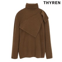 티렌 여성용 덧장 디테일 울혼방 니트스웨터 L204PWKA02