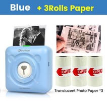 휴대용프린터 소형 라벨 PeriPage-A6 미니 휴대용 감열식 프린터 포토 포켓 라벨 스티커 메이커 사진, 13 BL add 3Rolls