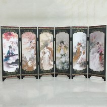 셀프 가벽 설치 저 비용 공간분리 가림막 주방 파티션 미니 접이식 스크린 스타일 선물보기홈 탁상 장식 인형 방 6 패널 빈티지 나무, 05 05