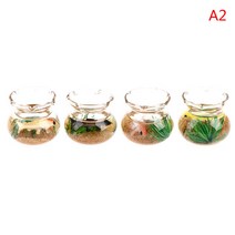 1/5pcs 인형 집 장난감 낚시대 미니 낚시 그물 금붕어 탱크 잉어 미니어처 라운드 스퀘어 액세서리, 다크 카키