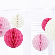 (주)파티해 허니컴볼 장식세트 6개입, 핑크