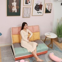 2인용미니쇼파 2인소파 미니소파 게으른 소파 접이식 침대 이중 사용 다다미 싱글 더블 침실 발코니 의자 안락 작은 아파트 그물 빨간색 모델, 90cm 그레인 벨벳 퓨어 그레이 - 이코노미 모델