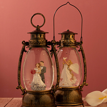 앤틱 랜턴 오르골 2Type 스노우볼 워터볼 감성소품, 웨딩