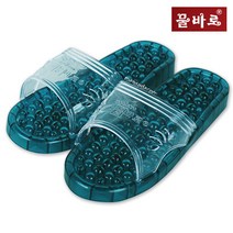물바로 욕실슬리퍼 남여공용 트임 지압 화장실 욕실화, 진녹, 1개입
