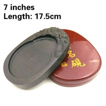 고급벼루 전통식 벼루 서예도구 지필묵 문방사우 자연 바위 5-8 인치 잉크 연삭 판, 7인치