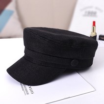 해군모자 여성용 코튼 린넨 밀리터리 모자 여름 러 플랫 탑 캡 여성 여행 생도 캡틴