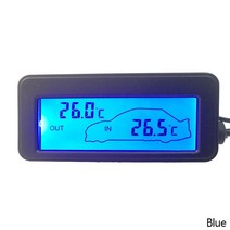 자동차 온 습도계 외부 온도계 새 차 미니 디지털 LCD 디스플레이 12V 1.5m 케이블 센서, 03 파란