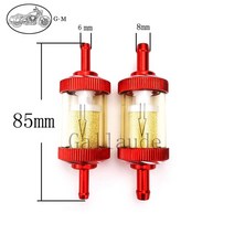 오토바이 오일필터 CNC 알루미늄 합금 유리 가스 연료 가솔린 오일 필터 6mm/8mm ATV 더트 피트 바이크 모토크로스용 모토 액세서리, 01 8MM Gold, 01 8MM Gold