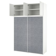 이케아 PLATSA 플랏사 옷장+미닫이도어2개+도어4개 - 화이트 라르콜렌/다크그레이 FONNES 폰네스 160x57x241 cm