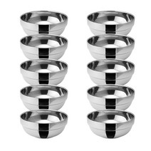 키친프리 이중식기 이중공기 이중대접 스텐 밥그릇 스텐국그릇 이중보온, 이중공기10p