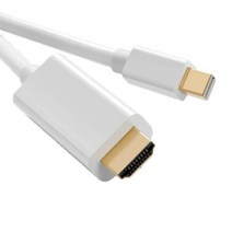 칼디짓 1.8m 미니 dp 디스플레이 포트 Thunderbolt 2 to hdmi 호환 케이블 pro 어댑터 macbook mini imac용 도금 금, 하얀