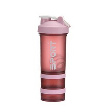 바디쉐이커 바디쉐이퍼 복부마사지기 복부안마기 뱃살운동기구 500ml 3 레이어 물병 셰이커 컵 스포츠 유청 단백질 블렌더 보디 빌딩 휴대용 교반 귀여운 보충제 피트니스 블루, [01] 500ml, [04] 분홍색