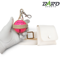 바로골프 2종세트 여성 골프 힙색벨트 + 골프공주머니, BA-0801 베이지, 힙색벨트 화이트