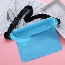 남녀공용 방수 허리 가방 PVC 파우치 벨트 해변 사용 범용 씰, 파란