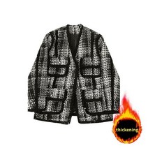 여성 코트 격자 무늬 미니 재킷 봄 가을 모델 하이 엔드 디자인 미니멀한 빈티지 상의 자켓 여성용