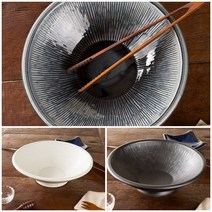 피어몰 이천도자기 돌비 소담볼 34cm 플레이트 접시 도자기 그릇 플레이팅 식기, 블랙