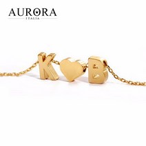 18K컬러 알파벳 이니셜 하트 커플 목걸이 NECK-1849