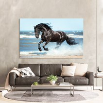 더 아트 컴퍼니 성공을 부르는 출세운 야생 말그림 20종 합격운 사업운 취업운 금전운 명예운 재물운 풍수그림 개업선물, 15. 바다 흑마도