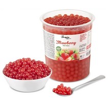 팝핑보바 딸기 1kg 무인공색소 개구리알 젤리 과즙 스트로베리 대만 버블티펄 빙수 음료 토핑