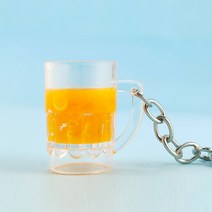 새로운 미니 음료 컵 차 컵 펜던트 가방 열쇠 고리 작은 상품 제조 업체를 밀어 액세서리 재고 있음, 9. 오렌지색