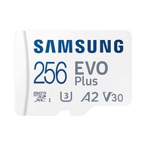 삼성전자 New EVO Plus 마이크로SD 메모리카드 256기가 Class10 SDXC 4K 촬영 스마트폰 태블릿 카메라 블랙박스 (SD 어댑터 포함), 256GB