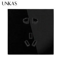수냉식 에어컨 UNKAS 3 극 AU 표준 에어 컨디셔너 유리 패널 전원 소켓 범용 2 홀 콘센트 10A 온수기에 대, 02 Black
