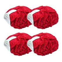 [앵콜스] 소프트베베(4볼세트) 뜨개실 털실 수면사 아기실 블랭킷, 11 빨강