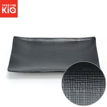 사각접시 체크(흑) 블랙컬러 멜라민그릇 돌산 DS-7809, 1개