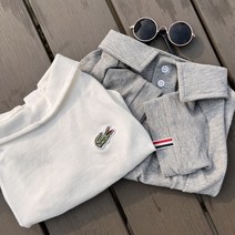 강아지 개코 카라티셔츠 XS-2XL, 화이트