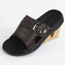 오매굿 프리미엄 남자 가죽 이중쿠션 슬리퍼