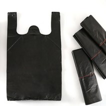 인터바겐 손잡이 검정 무지 비닐 봉투 약국 비닐백 포장백, A급 무지 28호 검정 350매