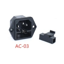 AC 전원 소켓 오순절 로커 스위치 3 핀 빨간색 LED 250V 10A 퓨즈 암수 인렛 플러그 커넥터 2 홀 소켓 마운트 1 개, 08 AC-03