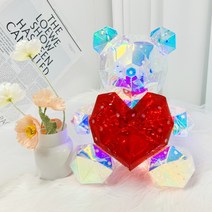 더라임코리아 LED 심쿵 오로라 곰돌이 무드등, 혼합색상