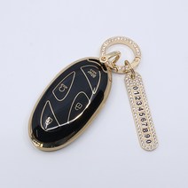 루젠 현대 차키케이스 그랜저 아반떼 싼타페 소나타 팰리세이드 코나 투싼 스타리아 자동차 스마트 TPU 키홀더 키링, 키케이스+큐빅링+번호판, 현대06, 모던블랙