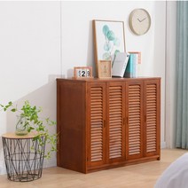 낮은 이불장 옷장 이불 수납장 우드 원목 장농 이불장, 두꺼운 120x70x90 갈색 셔터 문