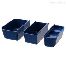 이케아 이케아 음식용기 칸막이3종 IKEA365 다크블루 반찬통 주방 음식 밀폐 다크블루 반찬통 주방 음식 밀폐 수납 정리, 1개
