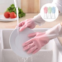 [그레이스로즈] 설거지가 기분좋아지는 파스텔 고무장갑 3개 한세트 핑크+그린+블루