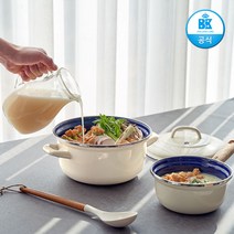 BK 비케이쿡웨어 더치오븐 카본스틸 양수냄비 전골냄비 무수분냄비 친환경냄비 인덕션, 22cm, 화이트 크림
