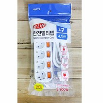 RT 롯데개별멀티코드4구4.5M(비닐), 1, 단품