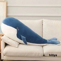 hitiya찹쌀떡베개필로우 쿠션 고래 바디필로우 모찌인형 긴배게, 블랙