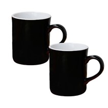 머그컵 인기모음 100종 2p 세트 머그컵 화이트머그 칼라머그 컵, 1개, 카페라떼 머그 블랙 2p