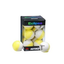 Nitro Eclipse 12팩 골프공, Yellow/Wht, 12 count