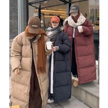 롱 패딩 여 롱 무릎부터 발목까지 한국판 도톰한 커플 빅 이불 코튼 코트