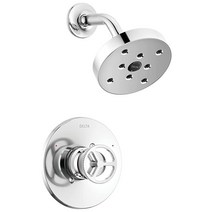 Delta Faucet Trinsic 14 시리즈 오일 러브드 브론즈 샤워 수도꼭지 H2Okinetic 헤드 수도꼭지 세트 트림 키트 기구 베네치아 T14258RB(밸브, Wheel Handle, Chrome