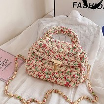 코바늘 손잡이 클러치백 가방 뜨기 diy 만들기 손뜨개 키트, 플라워