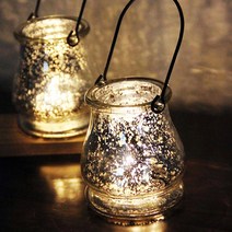웨딩포 실버 머큐리 행잉 보티브 캔들 홀더 Silver mercury glass hanging holder